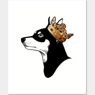 Miniature Pinscher Dog King Queen Wearing Crown Posters and Art